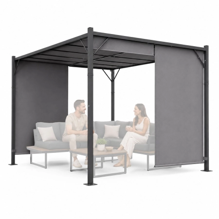 Pergola ogrodowa tarasowa 3x4 m stalowa altana zadaszenie szara MultiGarden