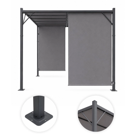 Pergola ogrodowa tarasowa 3x4 m stalowa altana zadaszenie szara MultiGarden