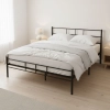 Łóżko metalowe 140x200 cm ze stelażem czarna rama ModernHome