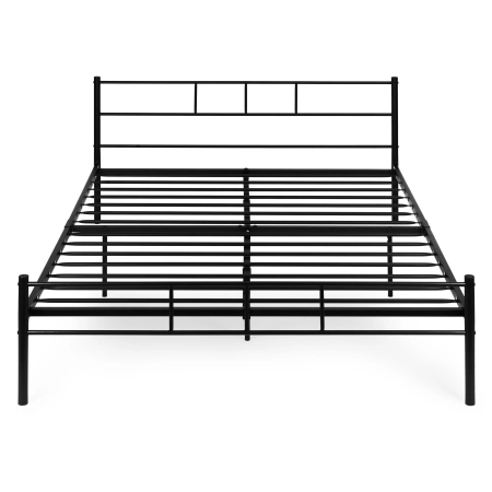 Łóżko metalowe 140x200 cm ze stelażem czarna rama ModernHome