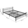 Łóżko metalowe 140x200 cm ze stelażem czarna rama ModernHome