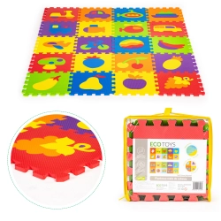 Mata piankowa edukacyjna EVA puzzle 20 elementów 148x119 cm ECOTOYS