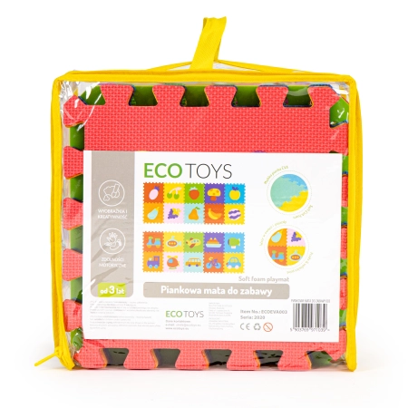 Mata piankowa edukacyjna EVA puzzle 20 elementów 148x119 cm ECOTOYS