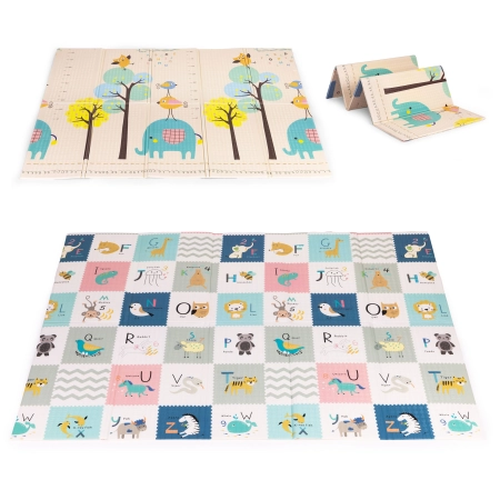 Mata piankowa dla dzieci 200x150 cm edukacyjna dwustronna składana miarka wzrostu alfabet ECOTOYS