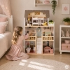 Drewniany domek dla lalek Laura 3 piętra 5 pomieszczeń 15 mebelków ECOTOYS