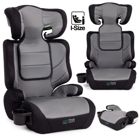Fotelik samochodowy dla dzieci 2w1 podkładka i-SIZE wzrost 100-150 cm uchwyt na napoje ECOTOYS