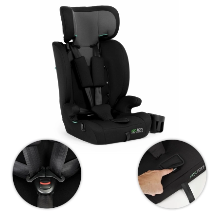 Fotelik samochodowy dla dzieci wzrost 76-150 cm R129 uchwyt na napoje ECOTOYS