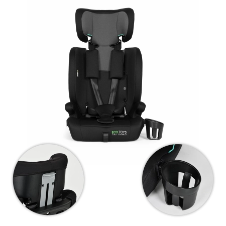 Fotelik samochodowy dla dzieci wzrost 76-150 cm R129 uchwyt na napoje ECOTOYS
