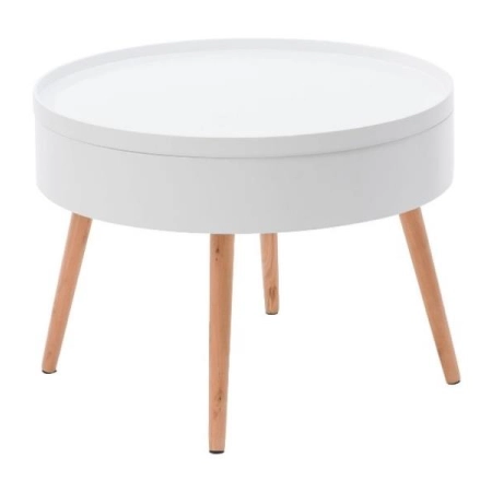 Stolik kawowy okrągły ze schowkiem 60 cm ModernHome