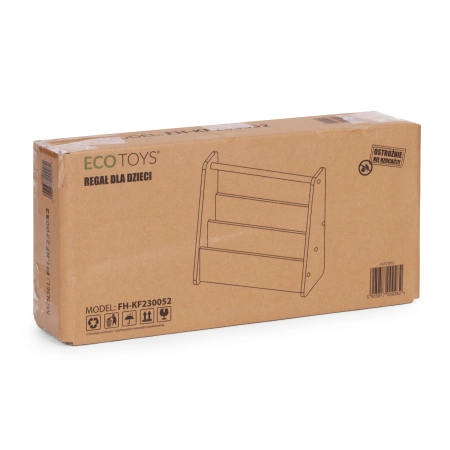 Biblioteczka dziecięca Montessori regał na książki organizer 2 poziomy biały ECOTOYS