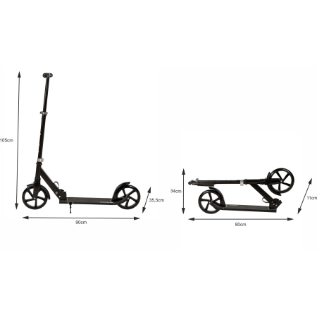 Hulajnoga miejska dla dzieci i młodzieży składana regulacja wysokości 95-105 cm koła 200 mm