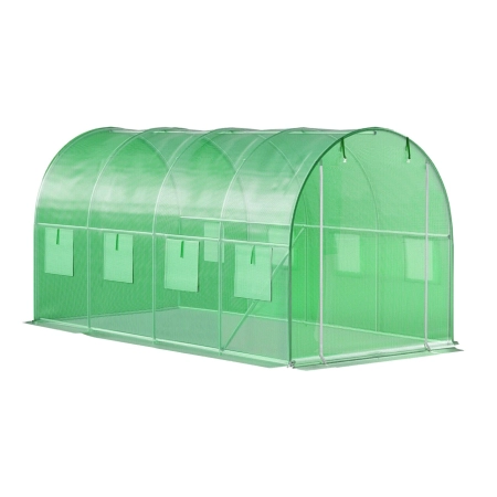 Szklarnia tunel ogrodowy foliowy 4x2x2 m 8 m² metalowy stelaż folia UV 2 wejścia