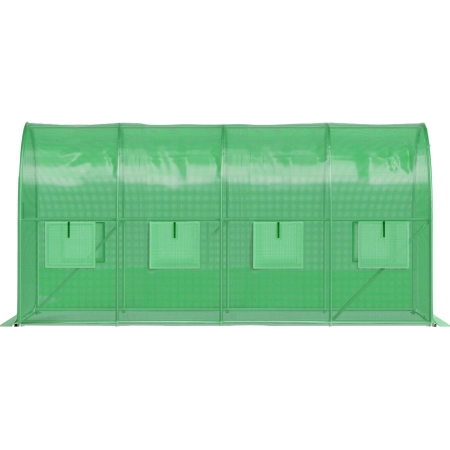 Szklarnia tunel ogrodowy foliowy 4x2x2 m 8 m² metalowy stelaż folia UV 2 wejścia