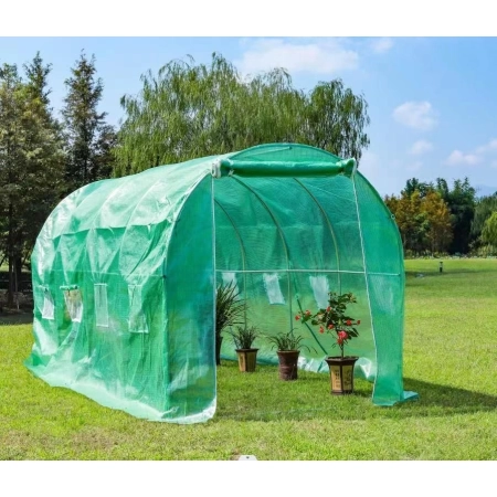 Szklarnia tunel ogrodowy foliowy 4x2x2 m 8 m² metalowy stelaż folia UV 2 wejścia