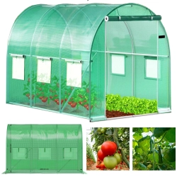 Szklarnia tunel ogrodowy foliowy 4x2,5x2 m 10 m² metalowy stelaż folia UV