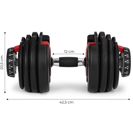 Hantel regulowany żeliwny z podstawką obciążenie 2,5-24 kg MOVEPRO