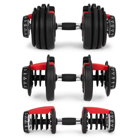 Hantel regulowany żeliwny z podstawką obciążenie 2,5-24 kg MOVEPRO