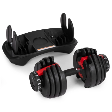 Hantel regulowany żeliwny z podstawką obciążenie 2,5-24 kg MOVEPRO