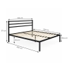 Łóżko metalowe 190x200 cm ze stelażem i zagłówkiem minimalistyczna czarna rama ModernHome