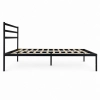 Łóżko metalowe 190x200 cm ze stelażem i zagłówkiem minimalistyczna czarna rama ModernHome