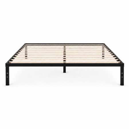 Łóżko metalowe 190x200 cm ze stelażem minimalistyczna czarna rama ModernHome