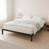 Łóżko metalowe 135x190 cm ze stelażem minimalistyczna czarna rama ModernHome