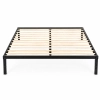 Łóżko metalowe 135x190 cm ze stelażem minimalistyczna czarna rama ModernHome