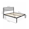 Łóżko metalowe 135x190 cm ze stelażem i zagłówkiem minimalistyczna czarna rama ModernHome