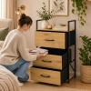 Szafka z 3 szufladami materiałowymi regał 40 cm organizer tekstylny loft ModernHome