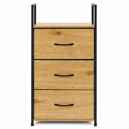 Szafka z 3 szufladami materiałowymi regał 40 cm organizer tekstylny loft ModernHome