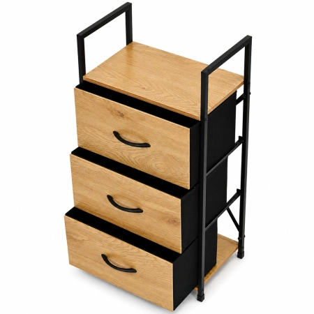 Szafka z 3 szufladami materiałowymi regał 40 cm organizer tekstylny loft ModernHome