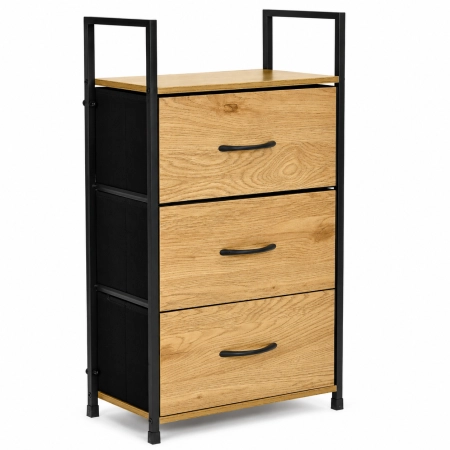 Szafka z 3 szufladami materiałowymi regał 40 cm organizer tekstylny loft ModernHome