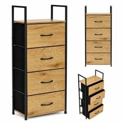 Szafka z 4 szufladami materiałowymi regał 40 cm organizer tekstylny loft ModernHome