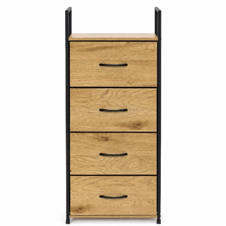 Szafka z 4 szufladami materiałowymi regał 40 cm organizer tekstylny loft ModernHome