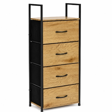 Szafka z 4 szufladami materiałowymi regał 40 cm organizer tekstylny loft ModernHome