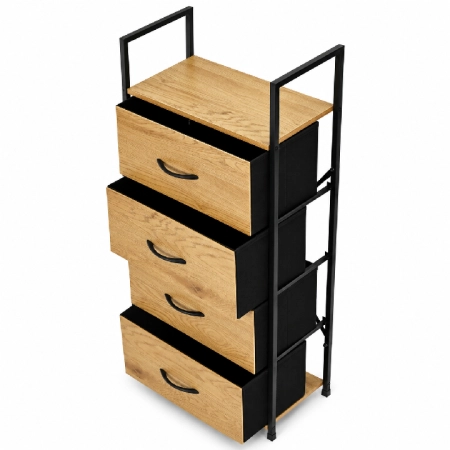 Szafka z 4 szufladami materiałowymi regał 40 cm organizer tekstylny loft ModernHome