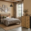 Szafka komoda 8 szuflad materiałowych 80 cm organizer tekstylny MDF loft ModernHome