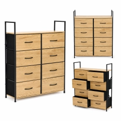 Szafka komoda 8 szuflad materiałowych 80 cm organizer tekstylny MDF loft ModernHome
