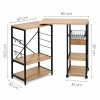 Regał kuchenny wyspa kuchenna z obrotowym blatem półki koszyk haczyki loft ModernHome