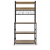 Regał kuchenny z półkamni stojak 84 cm 6 poziomów haczyki loft jasny dąb ModernHome