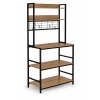 Regał kuchenny z półkamni stojak 84 cm 6 poziomów haczyki loft jasny dąb ModernHome