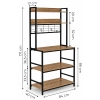 Regał kuchenny z półkamni stojak 84 cm 6 poziomów haczyki loft jasny dąb ModernHome
