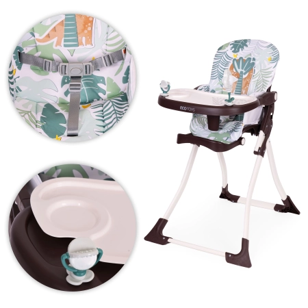 Fotelik krzesełko do karmienia dzieci składane + zabawki ECOTOYS