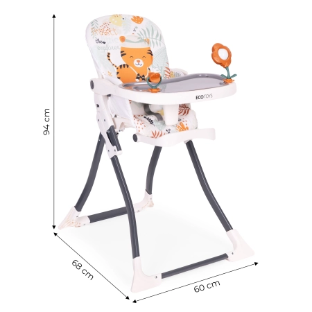 Fotelik krzesełko do karmienia dzieci składane + zabawki ECOTOYS