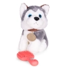 Pluszowy piesek w torebce husky maskotka dla dziecka + szczotka do pielęgnacji