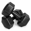 Hantle sześciokątne zestaw 2x5 kg ciężarki do ćwiczeń obciążniki fitness czarne MOVEPRO