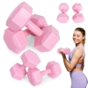 Hantle sześciokątne zestaw 2x5 kg ciężarki do ćwiczeń obciążniki fitness różowe MOVEPRO