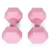 Hantle sześciokątne zestaw 2x2 kg ciężarki do ćwiczeń obciążniki fitness różowe MOVEPRO