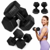 Hantle sześciokątne zestaw 2x4 kg ciężarki do ćwiczeń obciążniki fitness czarne MOVEPRO