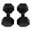 Hantle sześciokątne zestaw 2x4 kg ciężarki do ćwiczeń obciążniki fitness czarne MOVEPRO